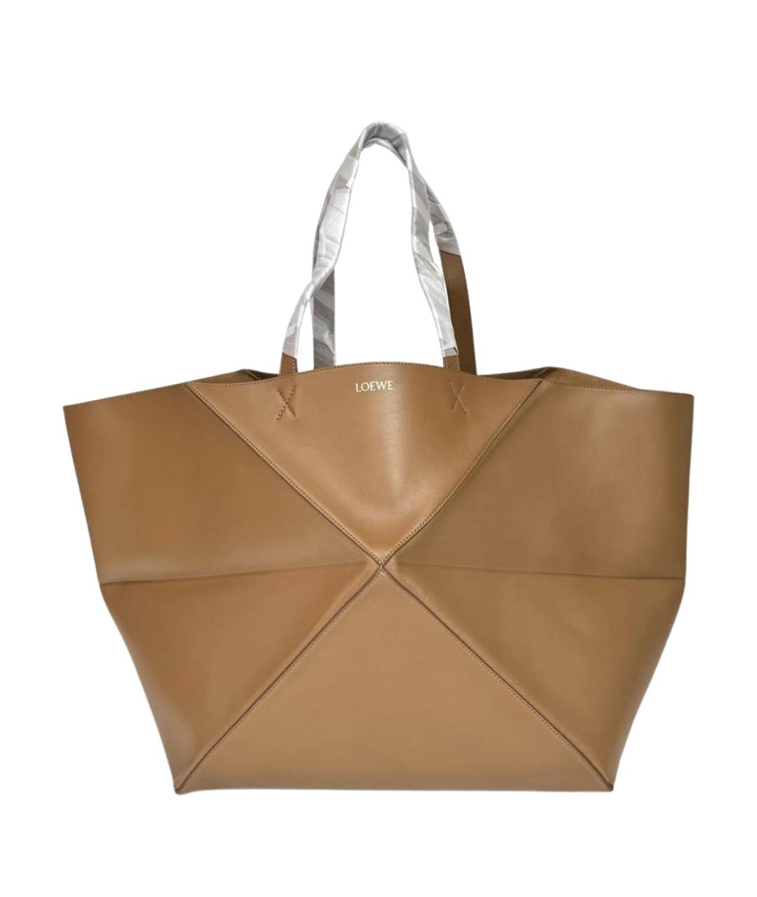 LOEWE Коричневая кожаная сумка тоут, фото 1