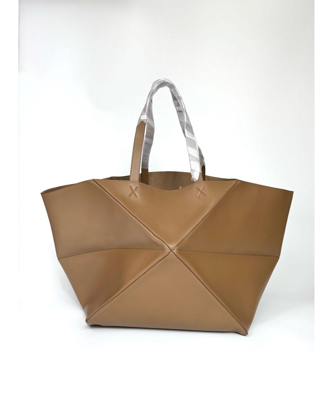 LOEWE Коричневая кожаная сумка тоут, фото 3