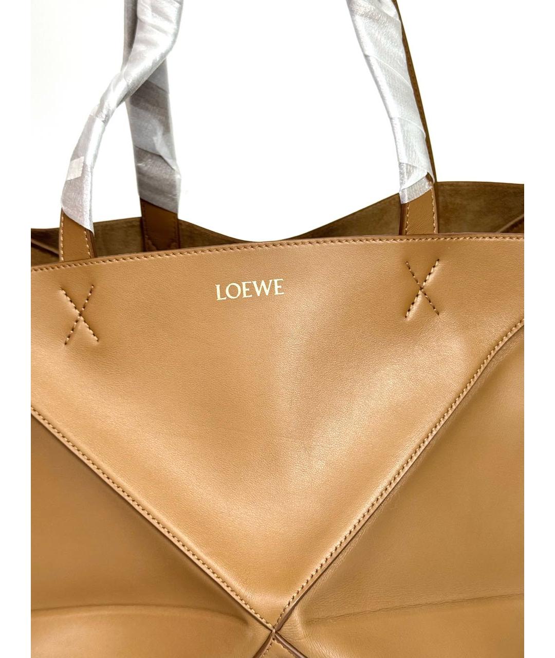 LOEWE Коричневая кожаная сумка тоут, фото 6