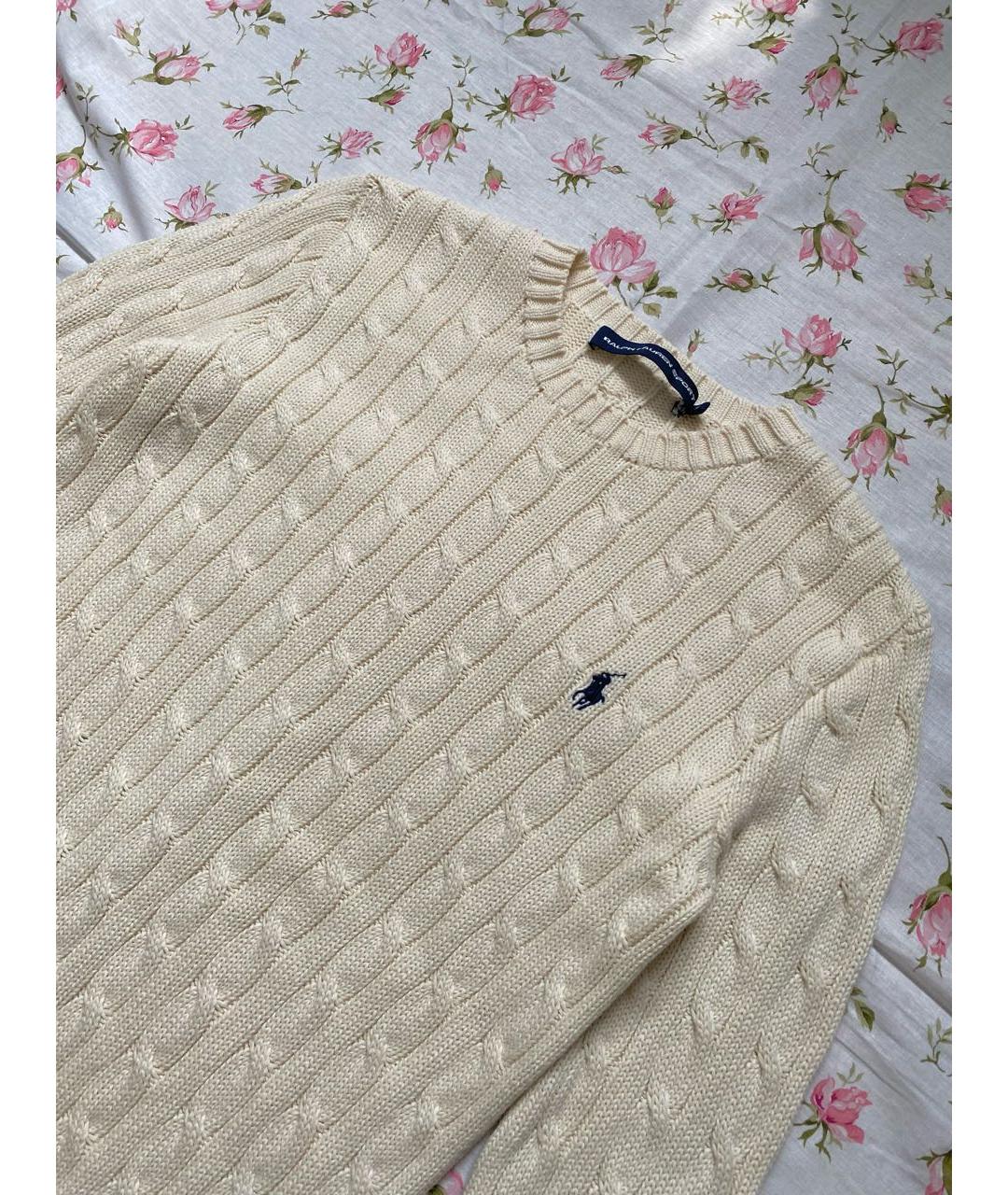 POLO RALPH LAUREN Бежевый хлопковый джемпер / свитер, фото 3