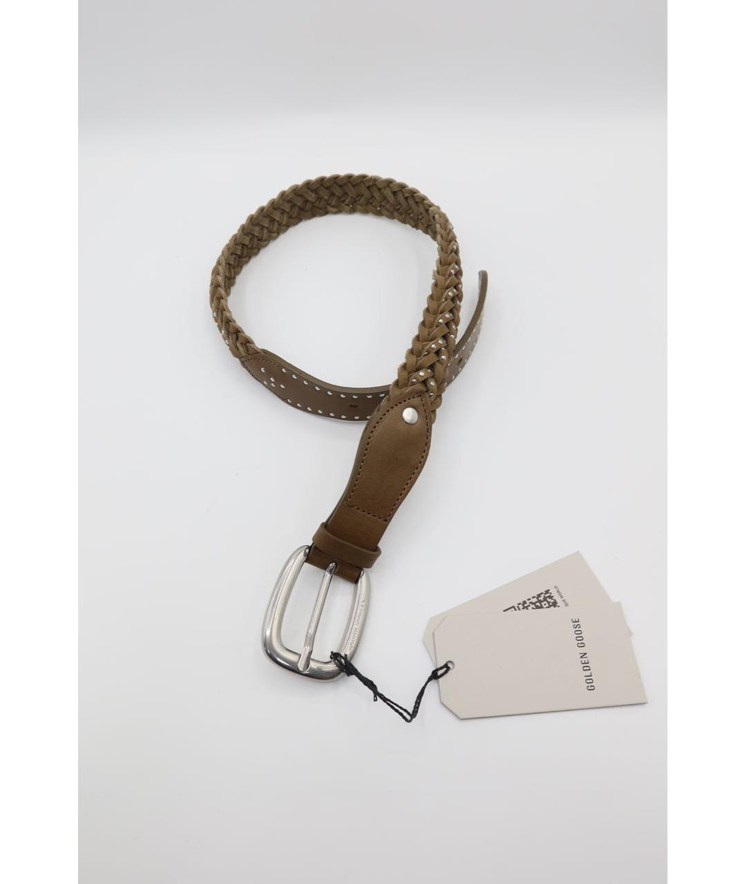 GOLDEN GOOSE DELUXE BRAND Коричневый кожаный ремень, фото 3