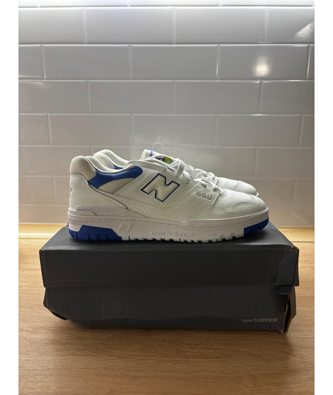 NEW BALANCE Белые низкие кроссовки / кеды из искусственной кожи, фото 6