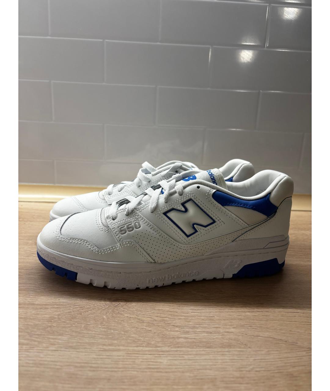 NEW BALANCE Белые низкие кроссовки / кеды из искусственной кожи, фото 2