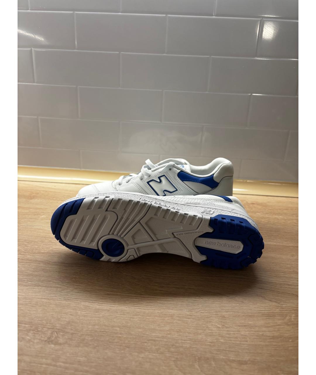 NEW BALANCE Белые низкие кроссовки / кеды из искусственной кожи, фото 3