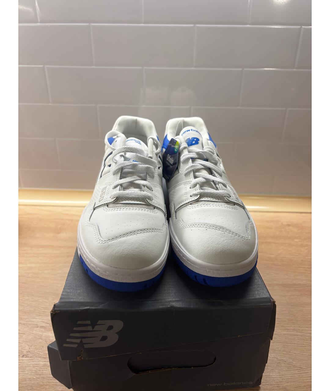 NEW BALANCE Белые низкие кроссовки / кеды из искусственной кожи, фото 4