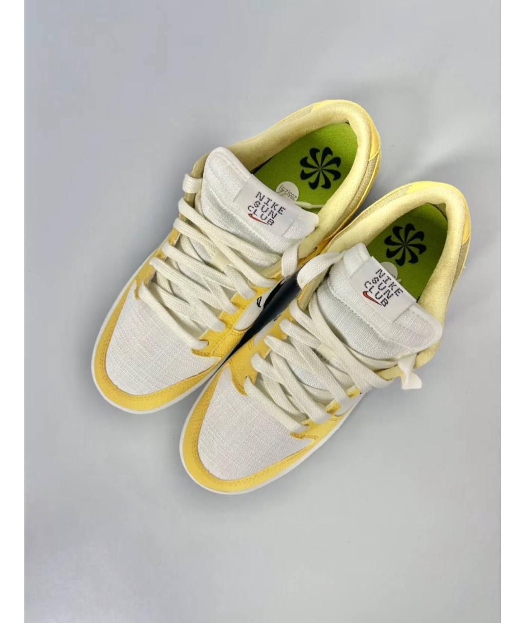 NIKE Желтые кожаные кроссовки, фото 3