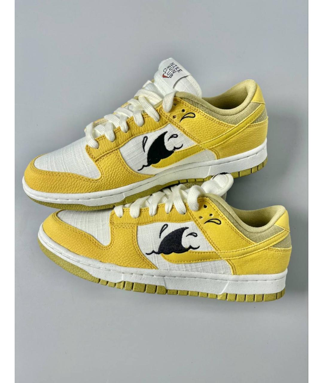 NIKE Желтые кожаные кроссовки, фото 2