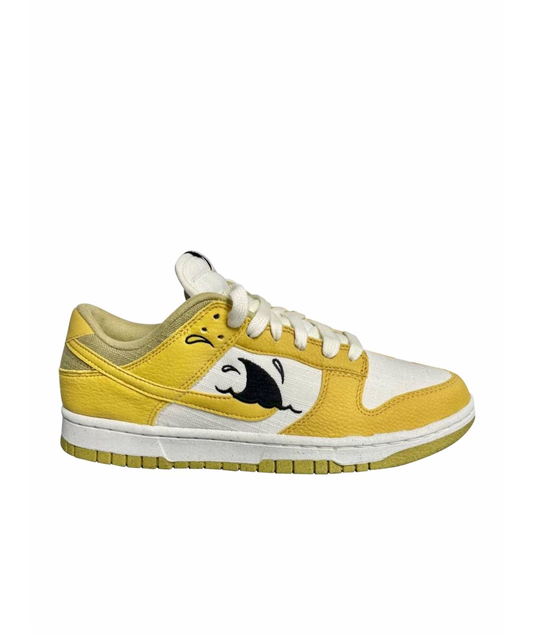 NIKE Желтые кожаные кроссовки, фото 1