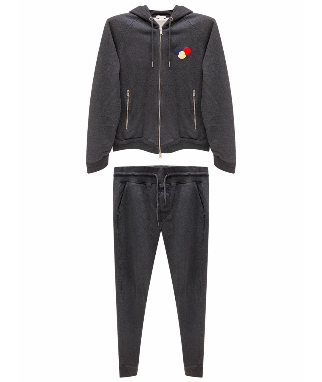 MONCLER Серый хлопковый спортивный костюм, фото 1