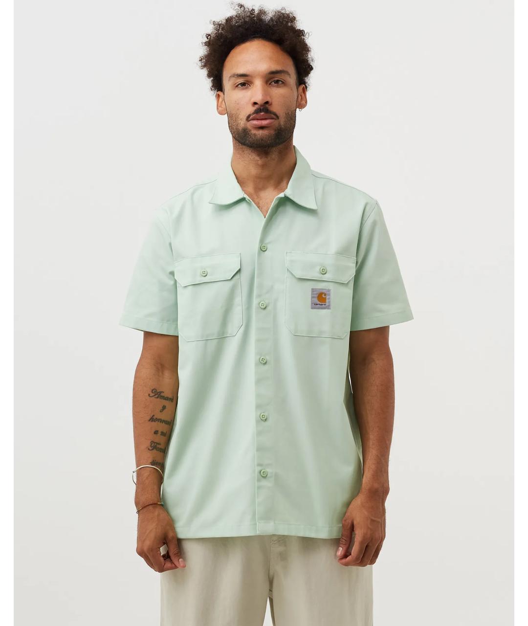 CARHARTT WIP Бирюзовая хлопковая кэжуал рубашка, фото 2