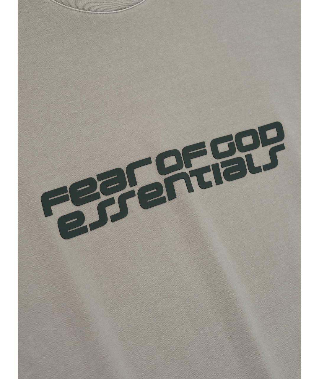 FEAR OF GOD ESSENTIALS Серая хлопковая футболка, фото 3