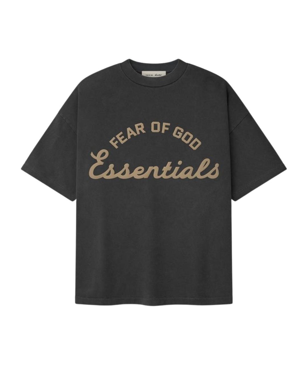 FEAR OF GOD ESSENTIALS Антрацитовая хлопковая футболка, фото 1