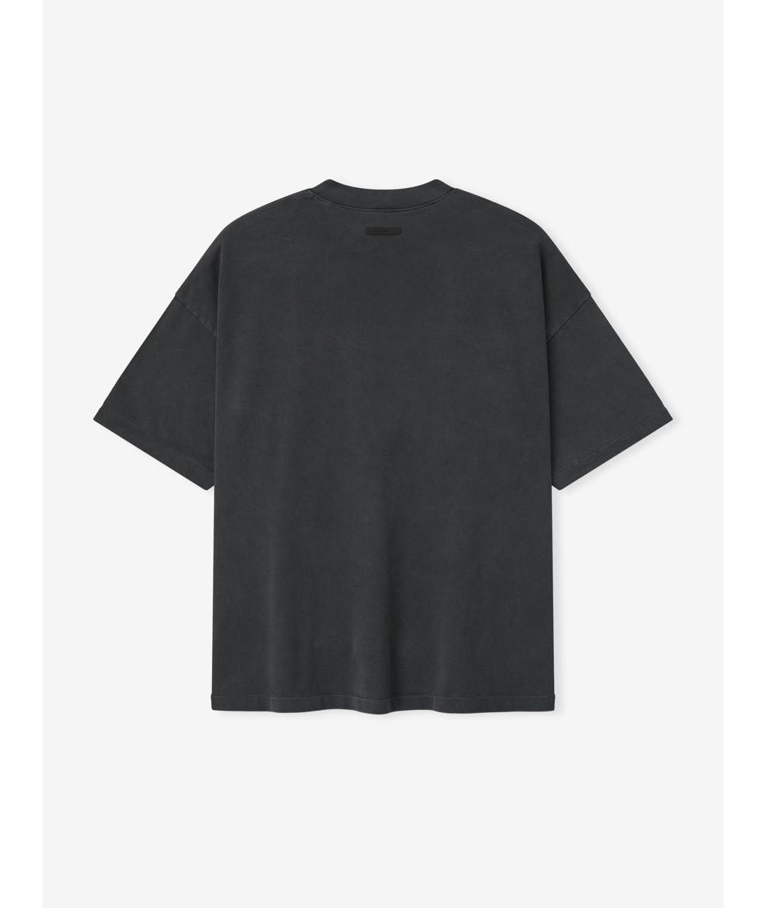 FEAR OF GOD ESSENTIALS Антрацитовая хлопковая футболка, фото 2