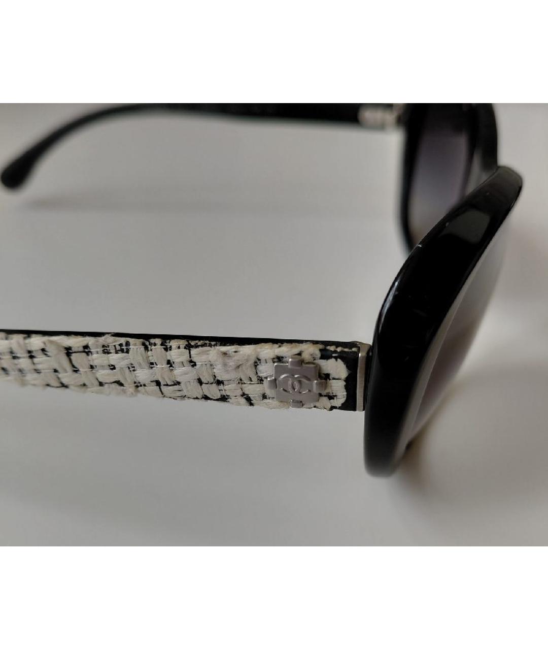 CHANEL Черные пластиковые солнцезащитные очки, фото 3