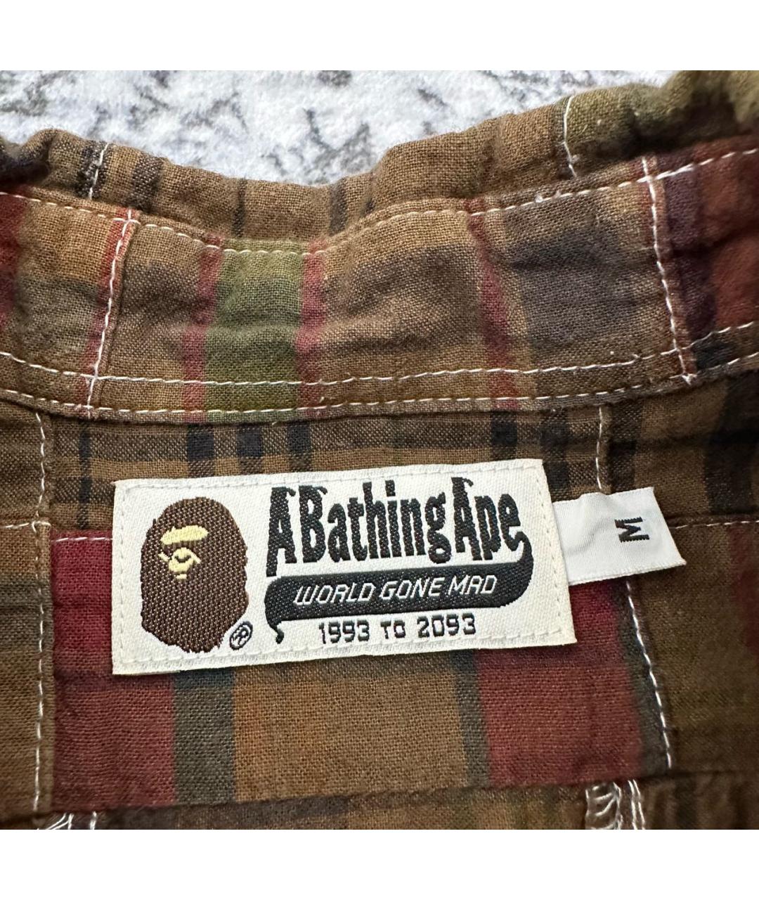 A BATHING APE Коричневая хлопковая кэжуал рубашка, фото 3