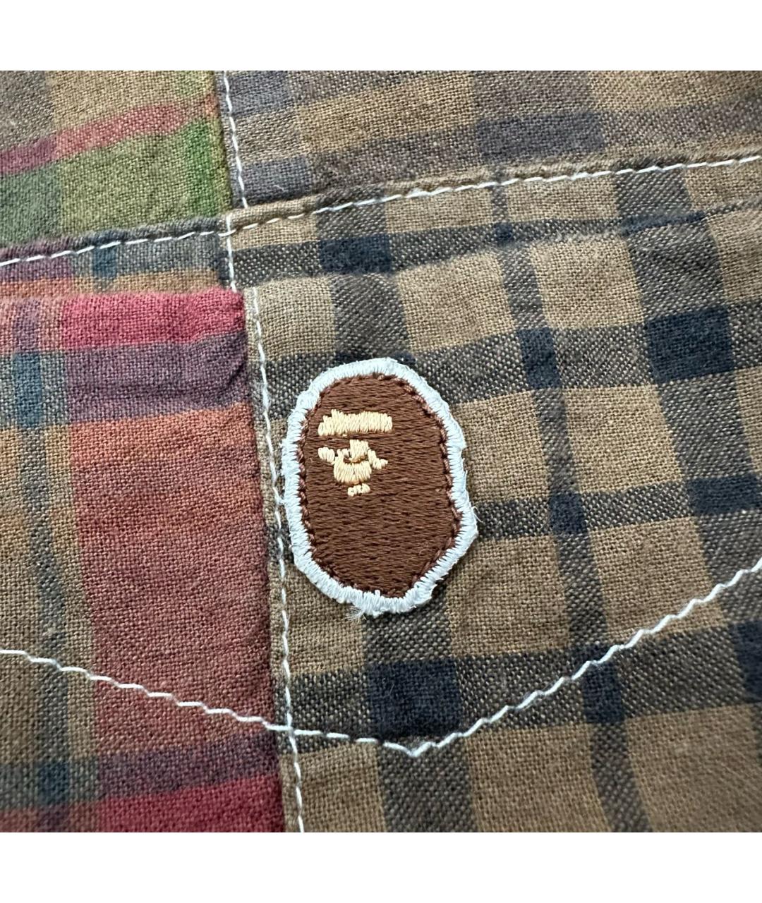 A BATHING APE Коричневая хлопковая кэжуал рубашка, фото 4