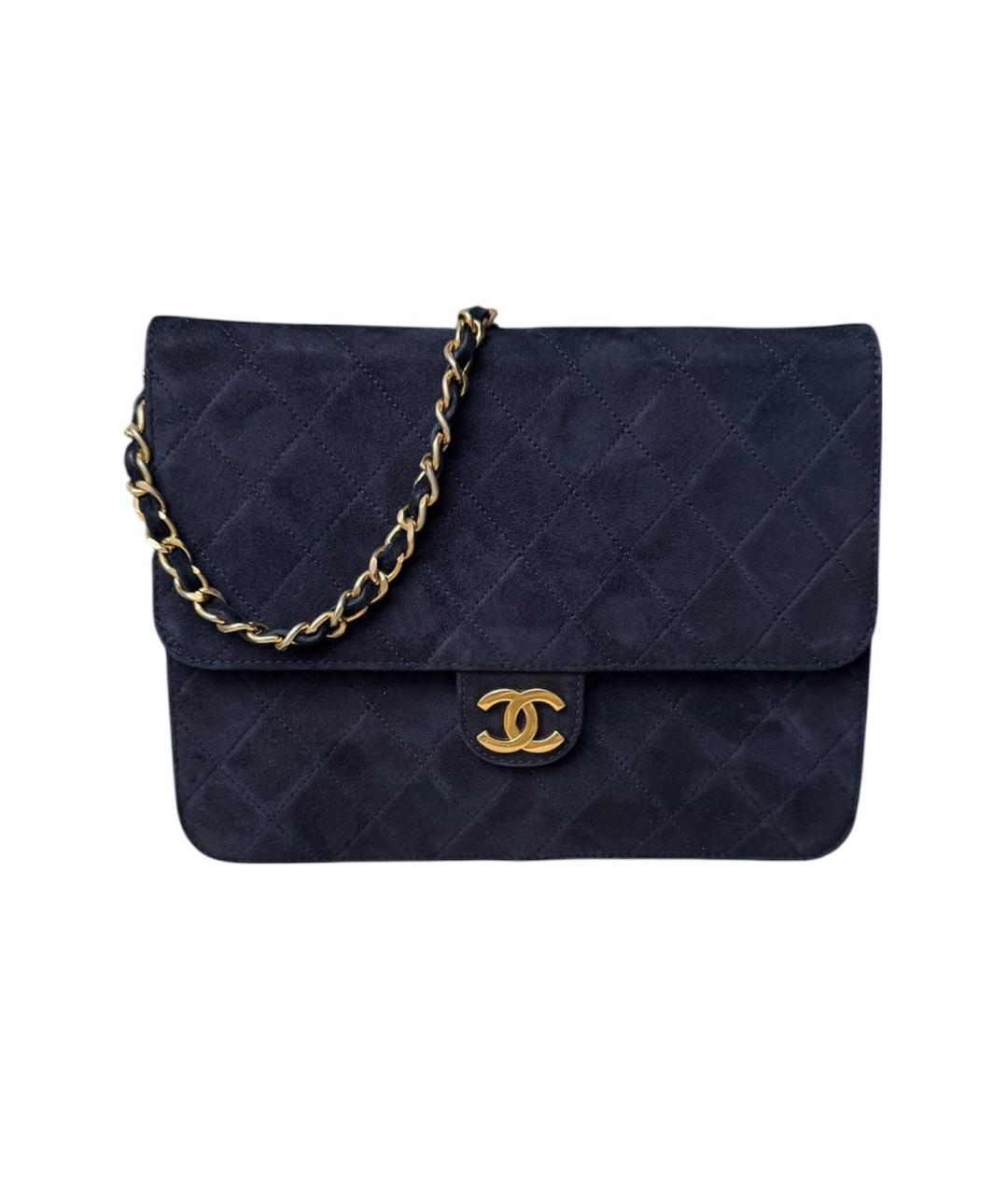 CHANEL Темно-синяя замшевая сумка через плечо, фото 8