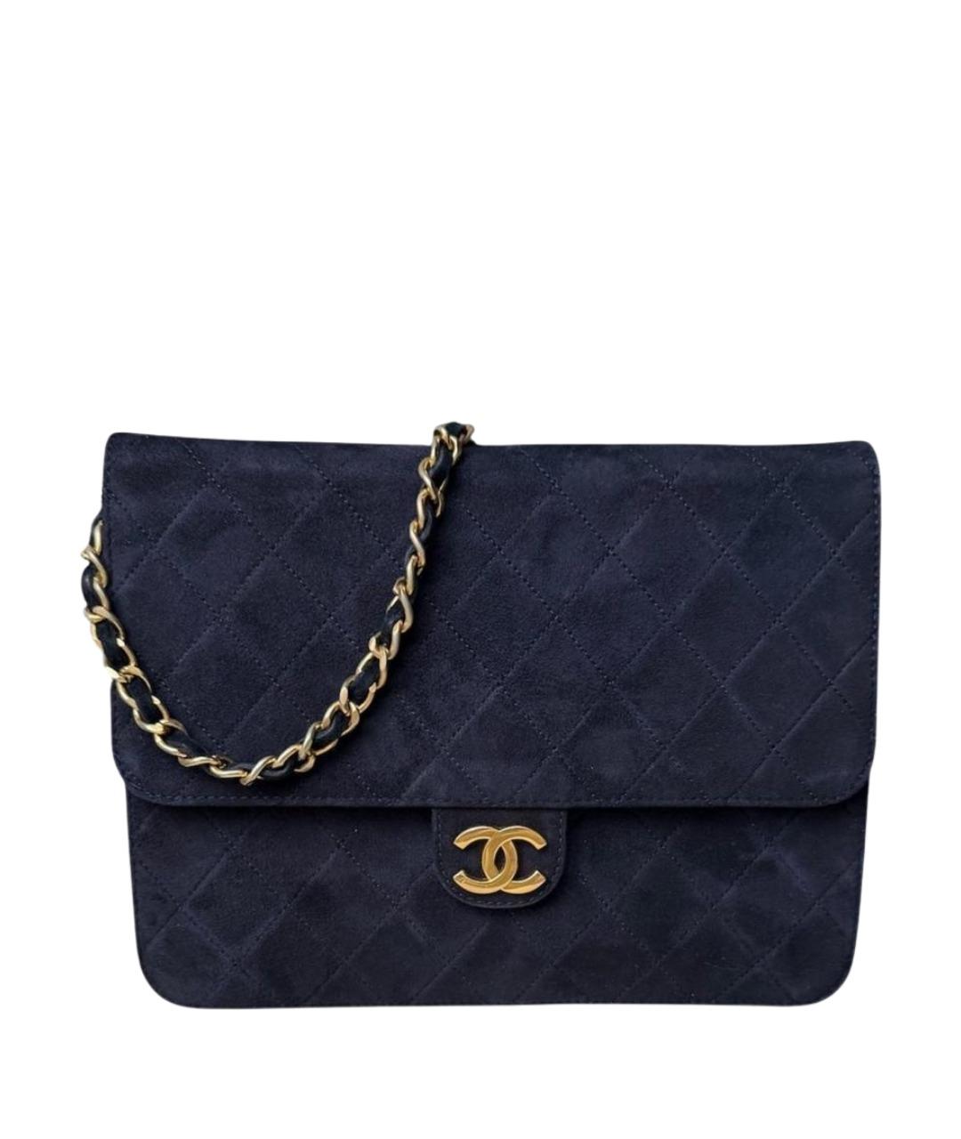 CHANEL Темно-синяя замшевая сумка через плечо, фото 1