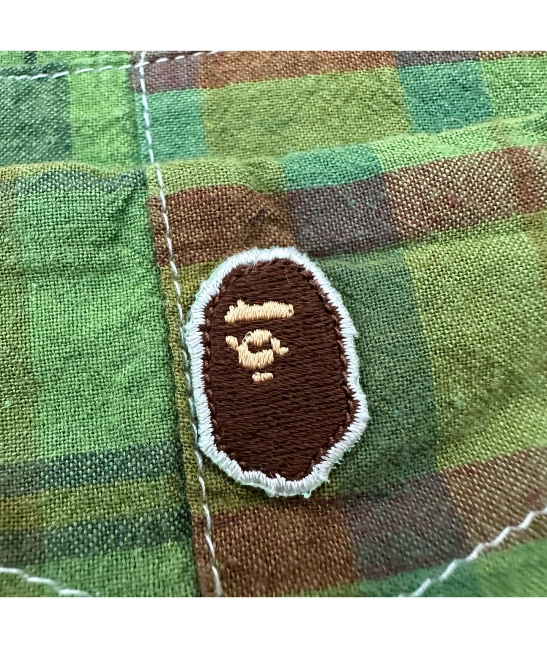 A BATHING APE Зеленая хлопковая кэжуал рубашка, фото 4