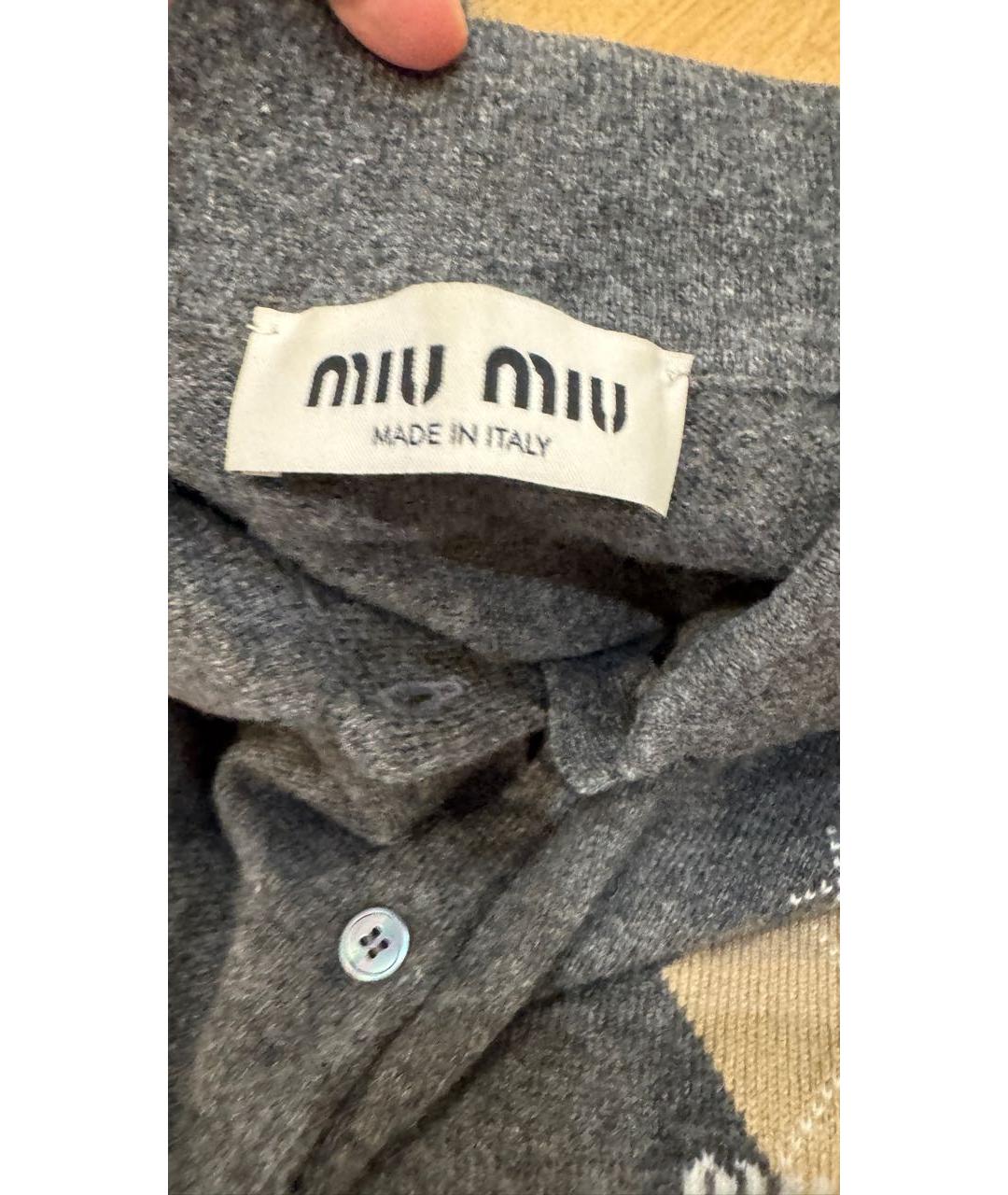 MIU MIU Серый кашемировый джемпер / свитер, фото 4
