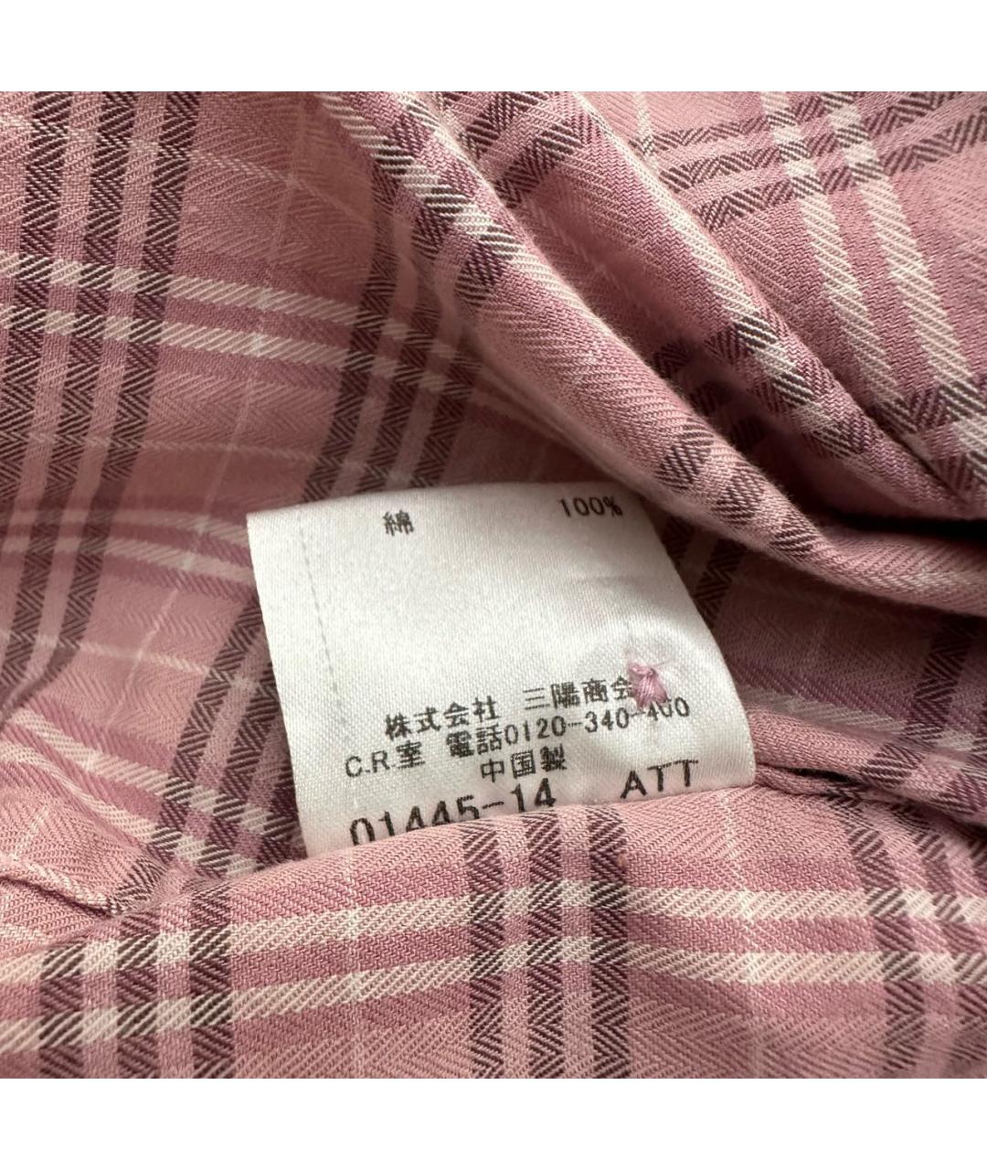 BURBERRY Розовая хлопковая кэжуал рубашка, фото 6