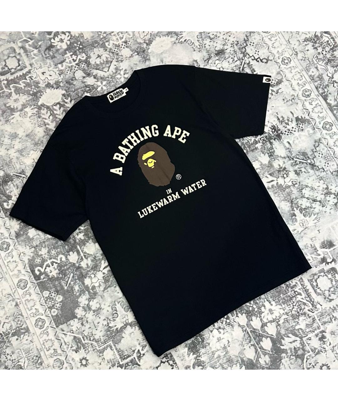 A BATHING APE Черная хлопковая футболка, фото 2
