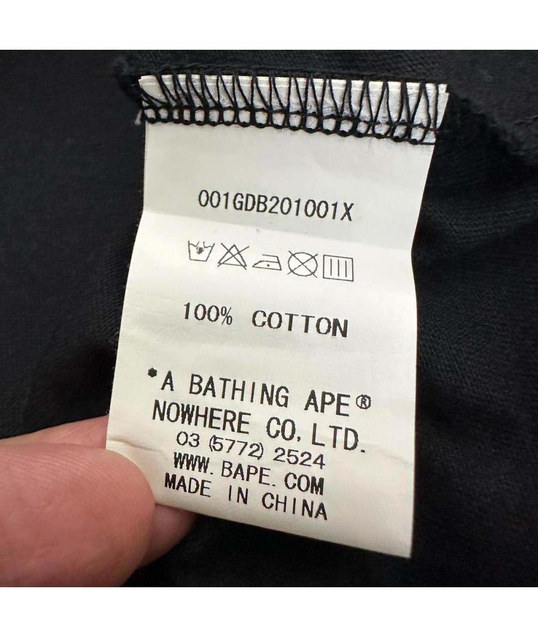 A BATHING APE Черная хлопковая футболка, фото 6