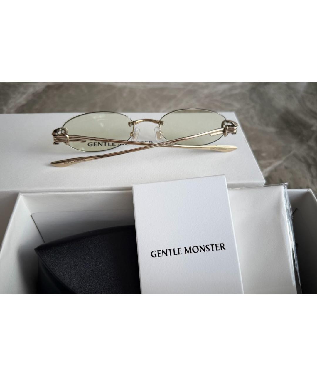 GENTLE MONSTER Золотые металлические солнцезащитные очки, фото 4
