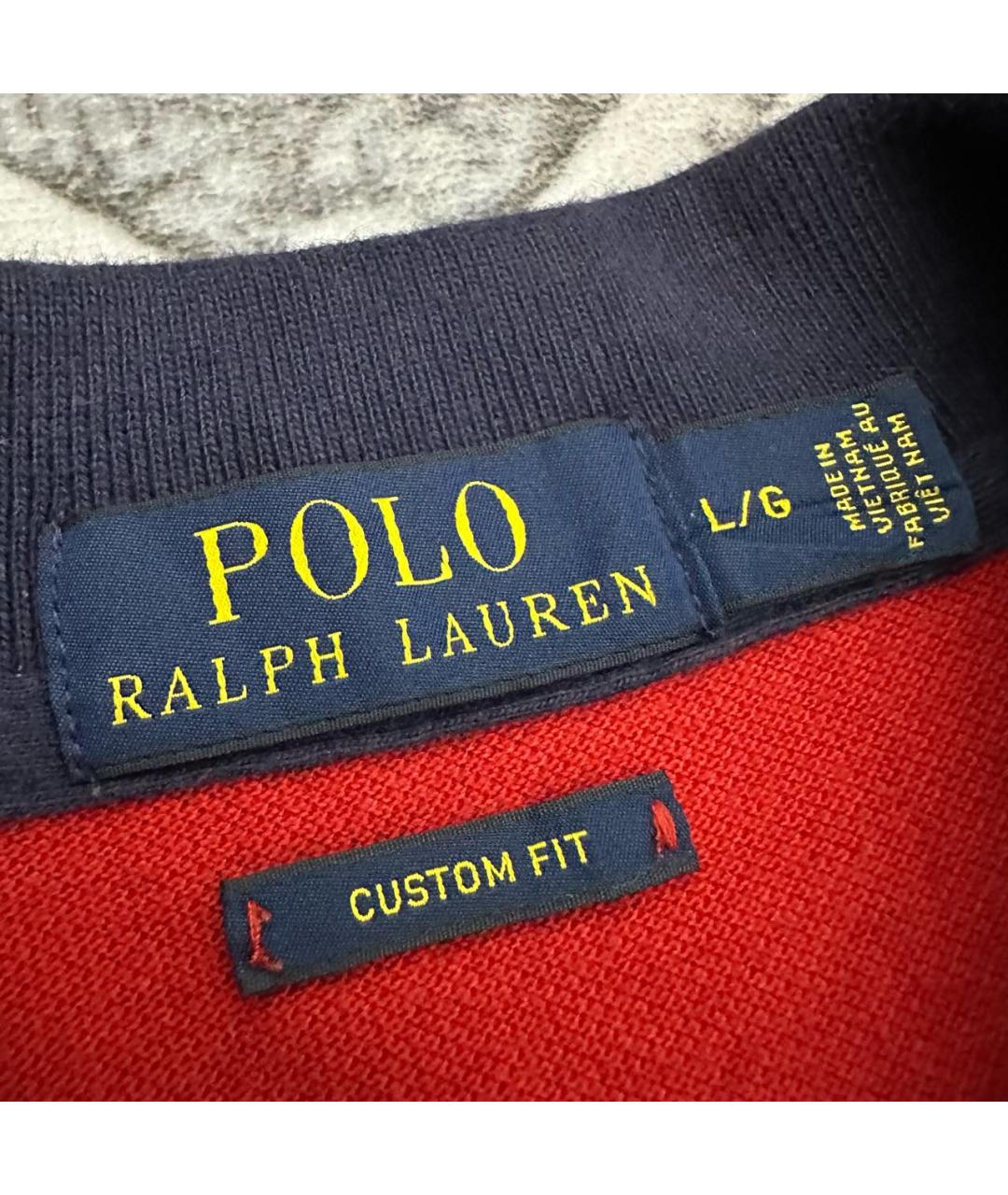 POLO RALPH LAUREN Красное хлопковое поло с коротким рукавом, фото 5