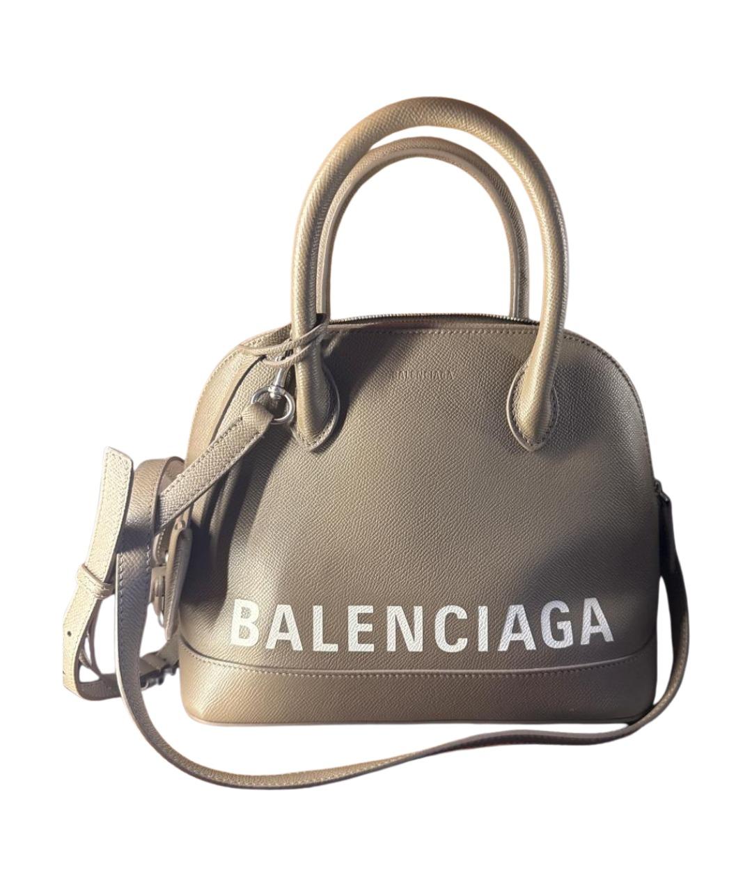 BALENCIAGA Бежевая кожаная сумка с короткими ручками, фото 1