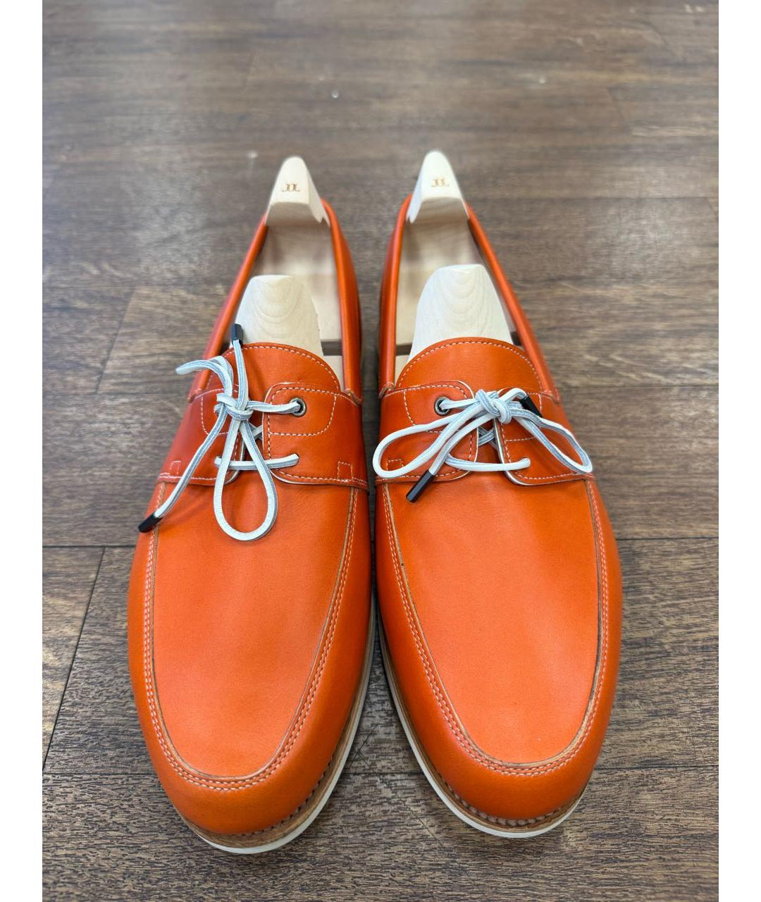 JOHN LOBB Оранжевые кожаные мокасины, фото 2