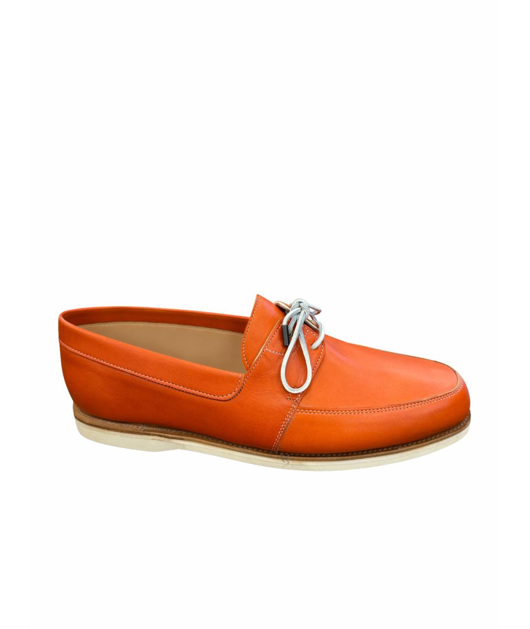 JOHN LOBB Оранжевые кожаные мокасины, фото 1