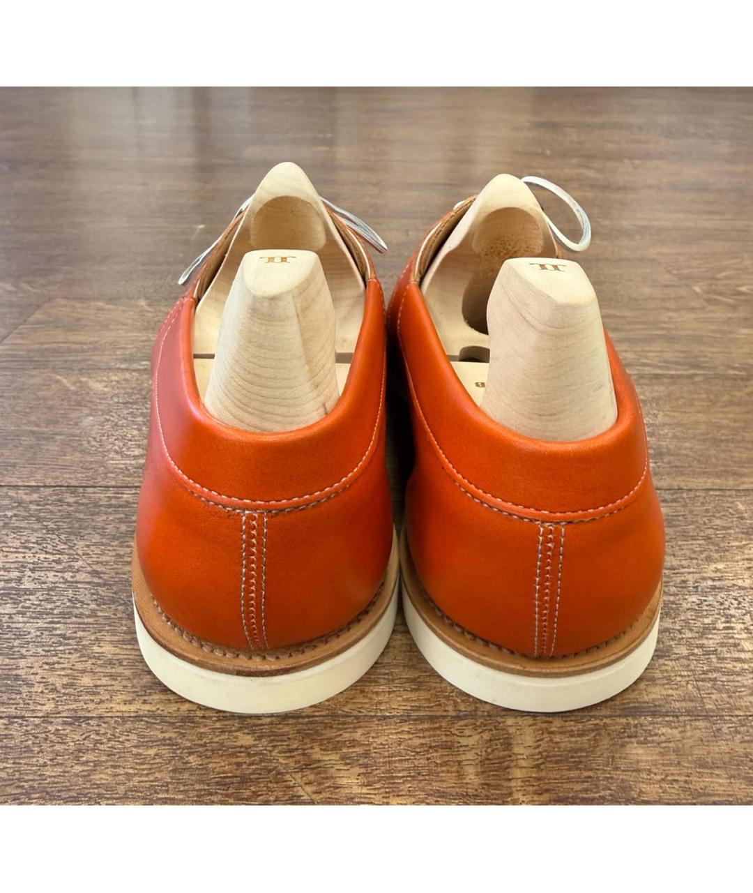 JOHN LOBB Оранжевые кожаные мокасины, фото 4