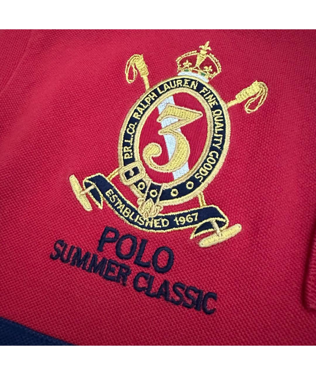 POLO RALPH LAUREN Красное хлопковое поло с коротким рукавом, фото 4