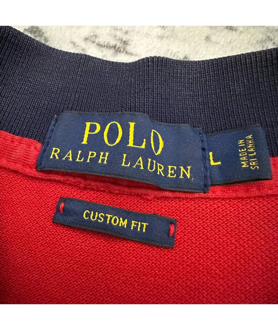 POLO RALPH LAUREN Красное хлопковое поло с коротким рукавом, фото 6