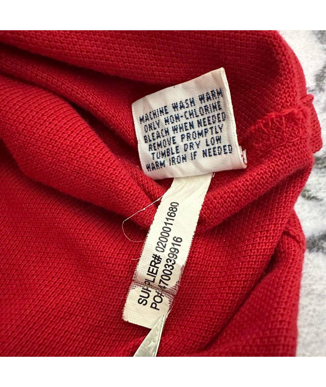 POLO RALPH LAUREN Красное хлопковое поло с коротким рукавом, фото 8