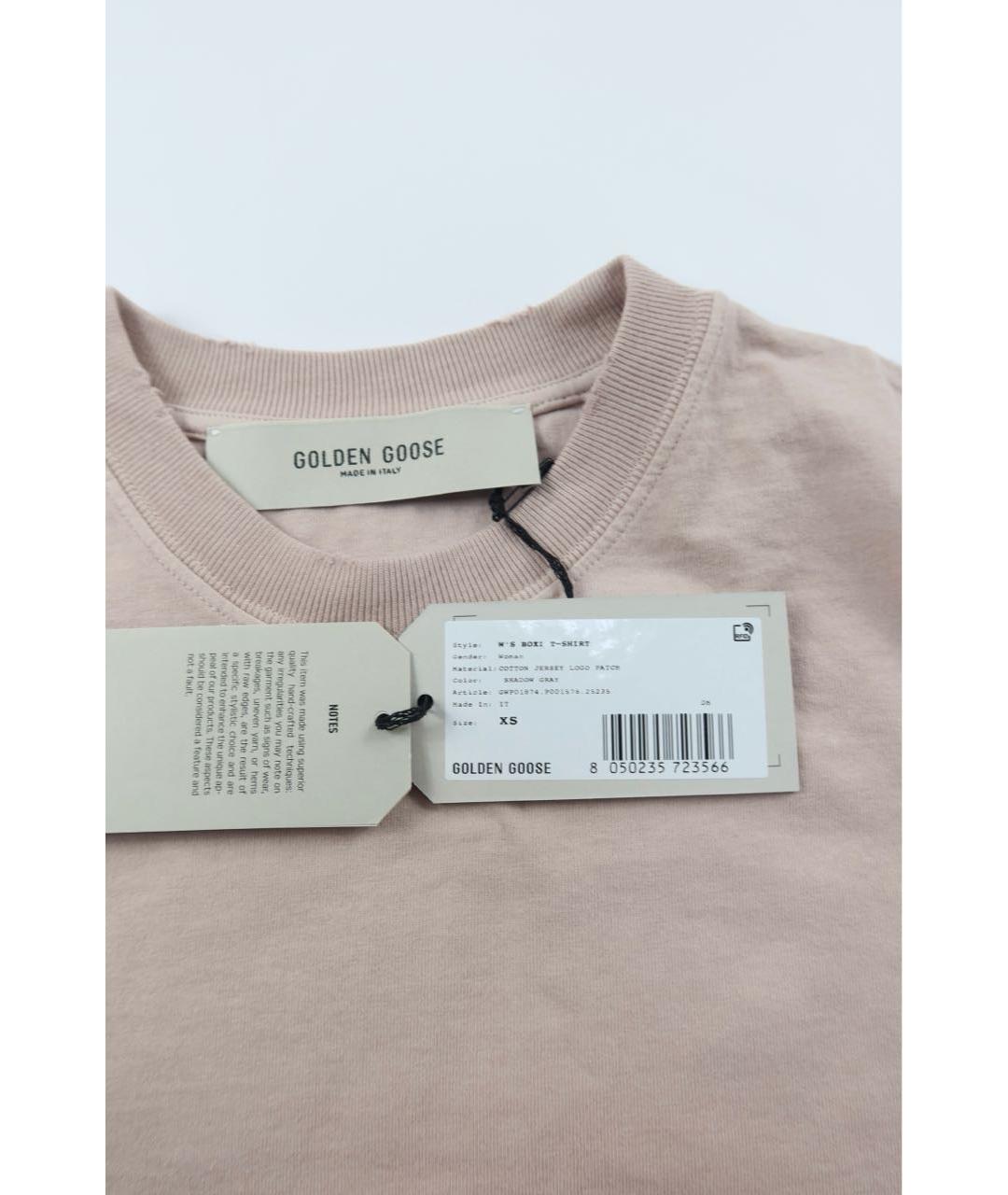 GOLDEN GOOSE DELUXE BRAND Розовая хлопковая футболка, фото 4