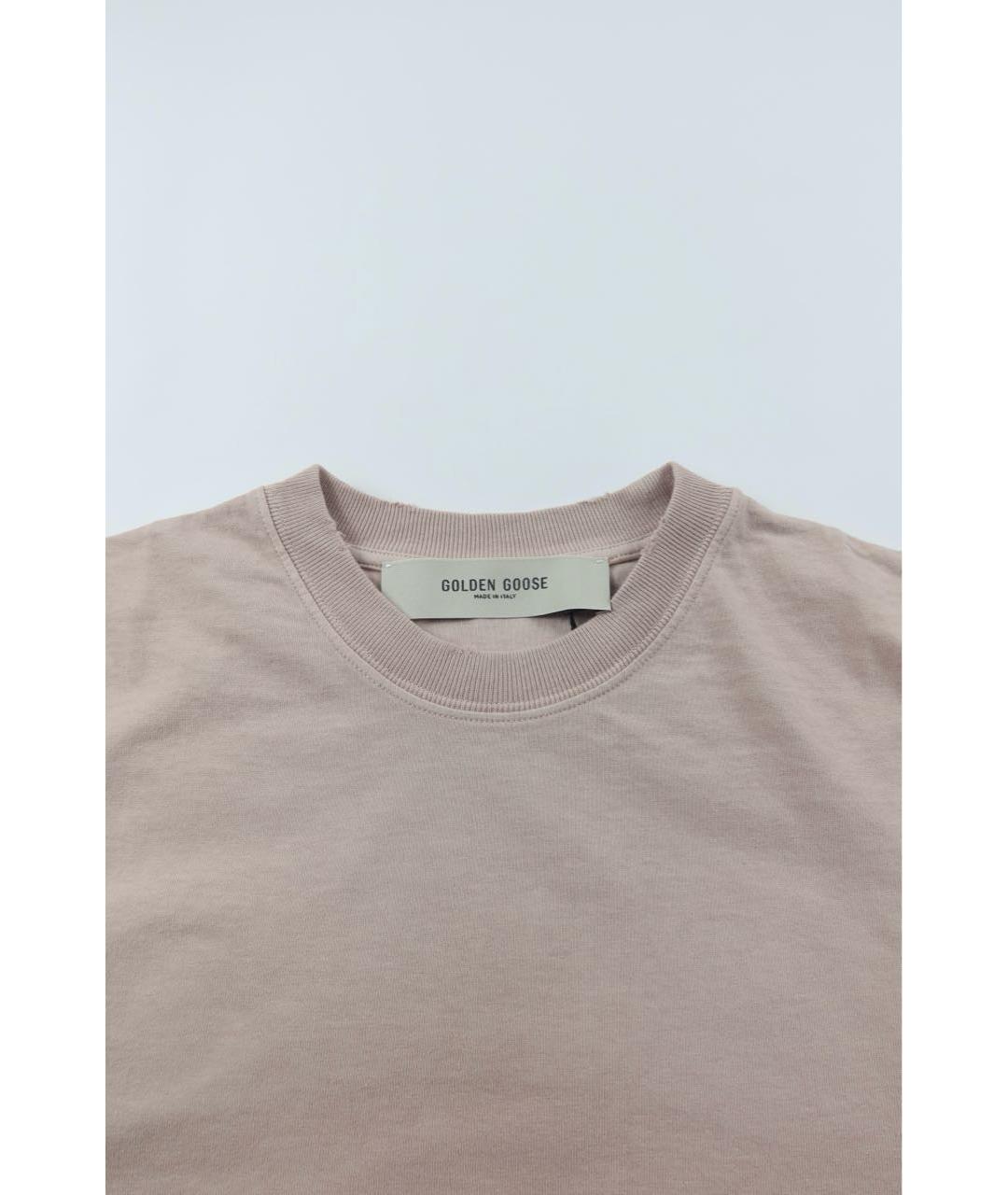 GOLDEN GOOSE DELUXE BRAND Розовая хлопковая футболка, фото 3
