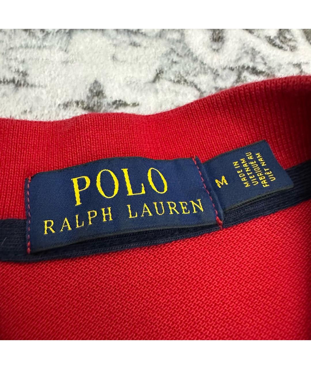 POLO RALPH LAUREN Красное хлопковое поло с коротким рукавом, фото 3