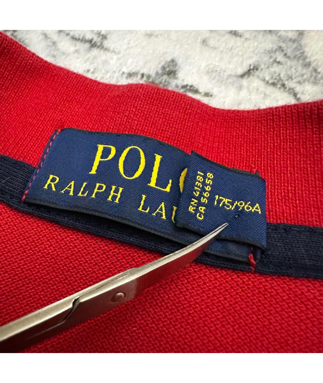 POLO RALPH LAUREN Красное хлопковое поло с коротким рукавом, фото 4