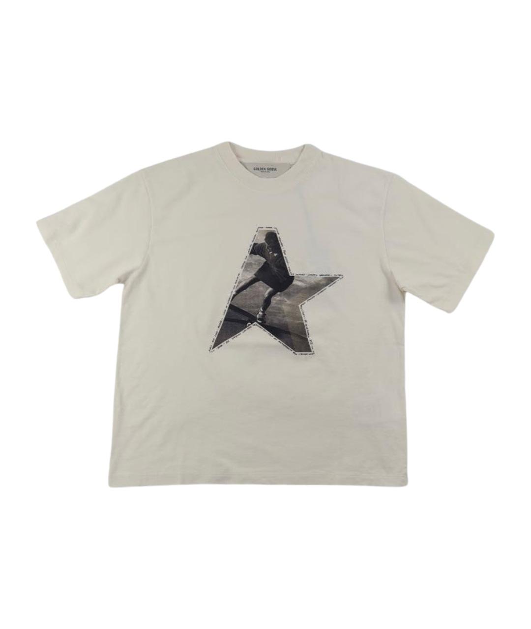 GOLDEN GOOSE DELUXE BRAND Бежевая хлопковая футболка, фото 1