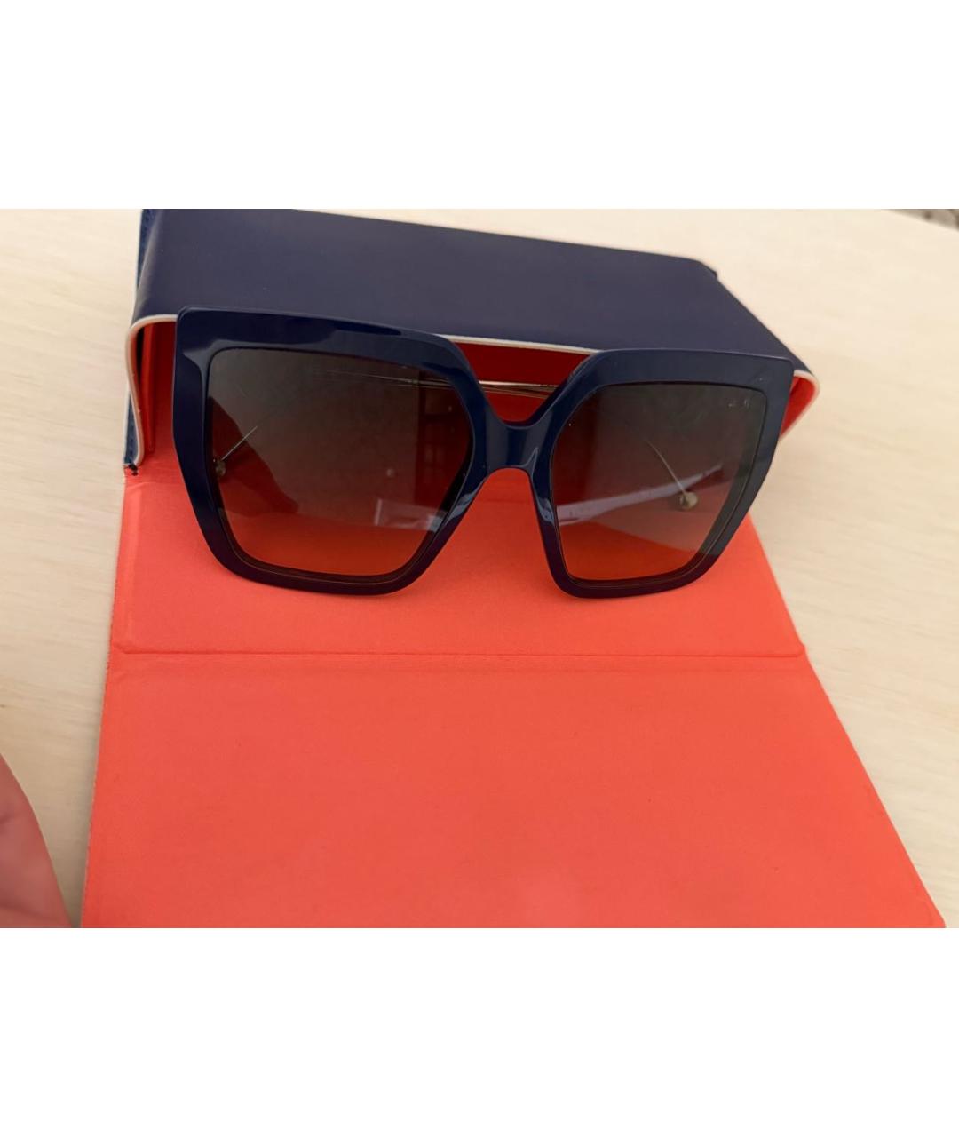 FENDI Темно-синие пластиковые солнцезащитные очки, фото 4