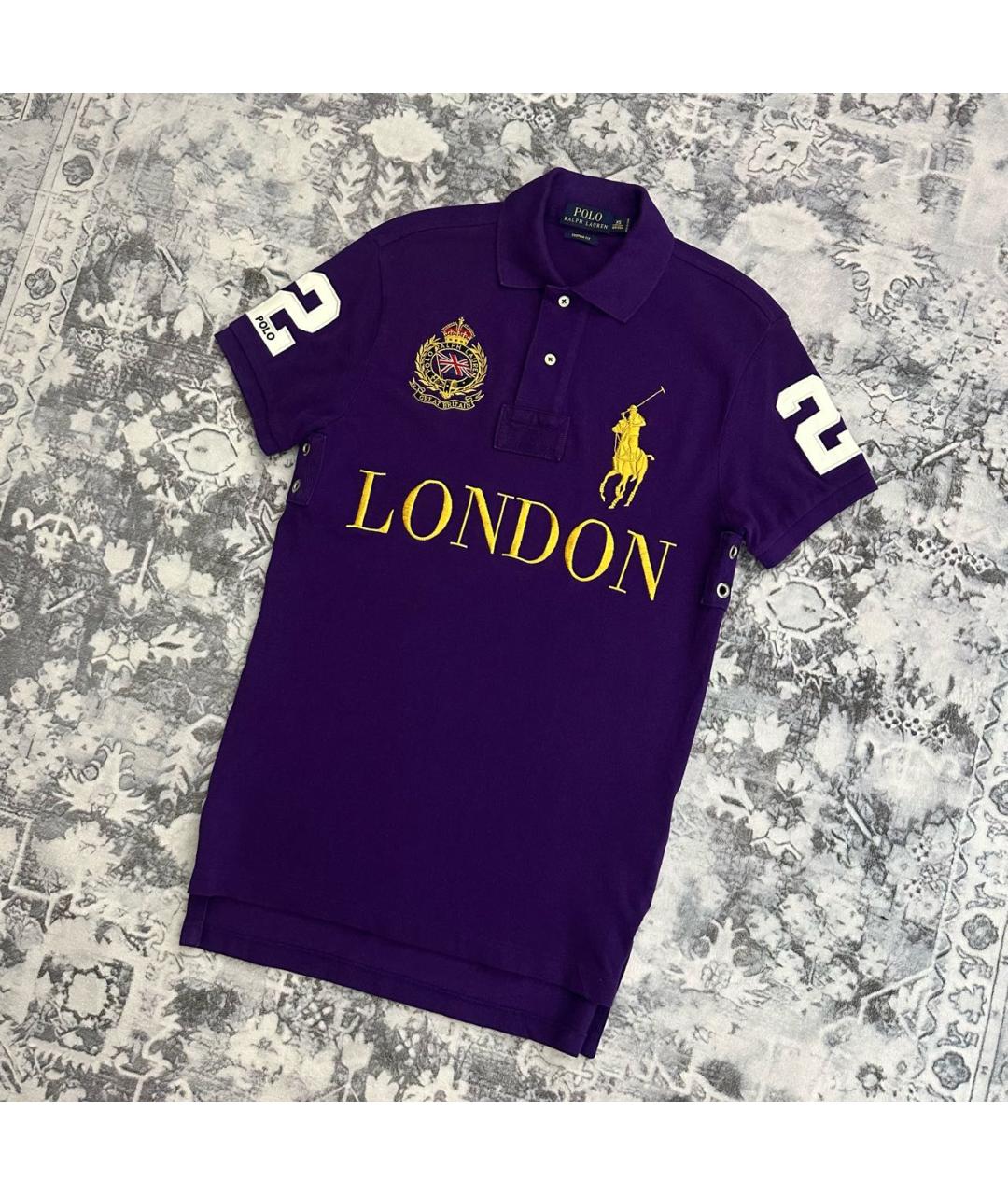 POLO RALPH LAUREN Фиолетовое хлопковое поло с коротким рукавом, фото 2