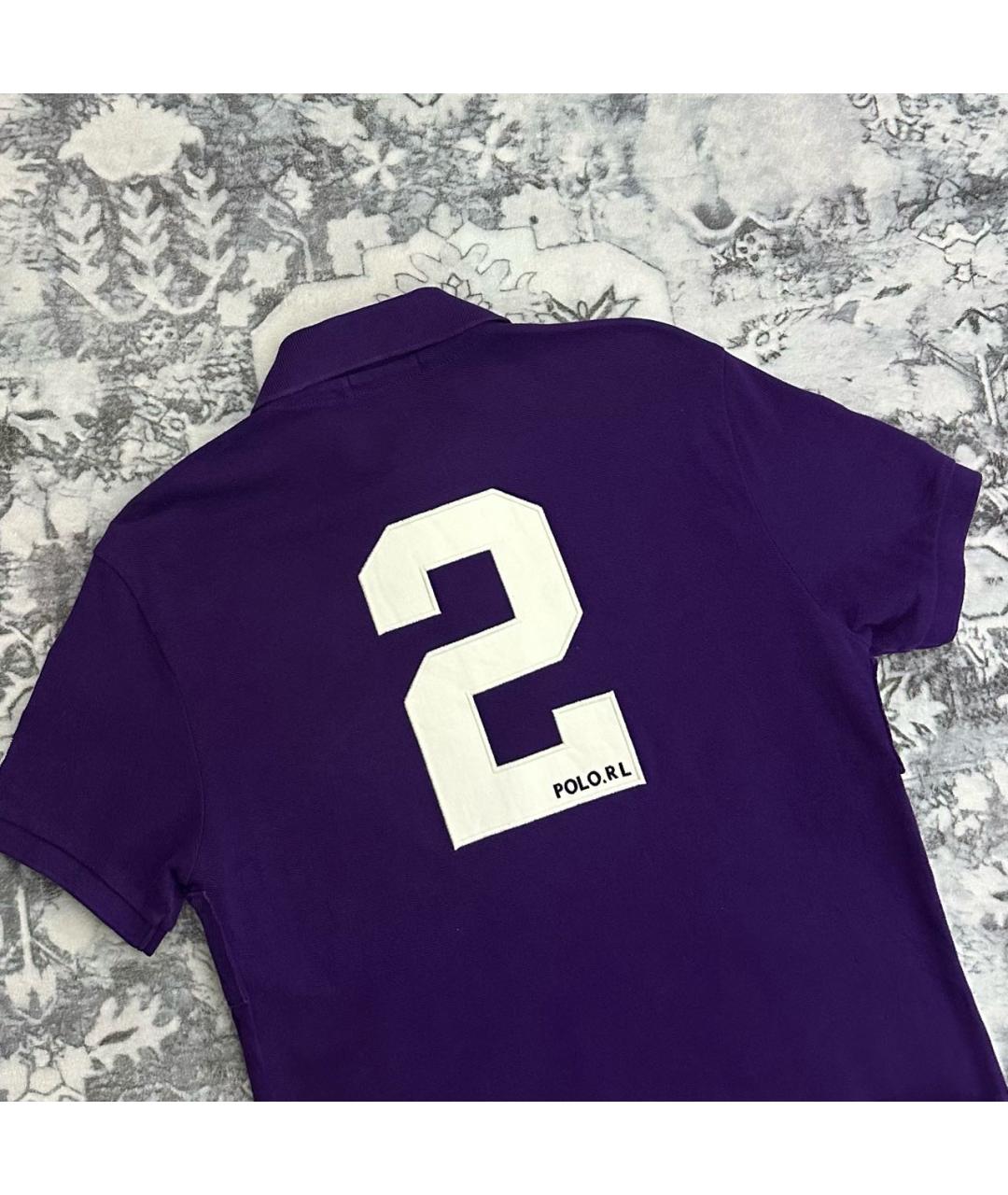 POLO RALPH LAUREN Фиолетовое хлопковое поло с коротким рукавом, фото 8