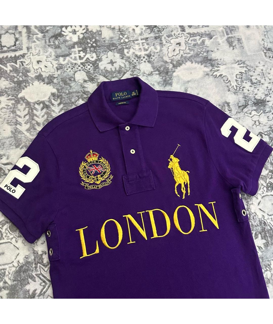 POLO RALPH LAUREN Фиолетовое хлопковое поло с коротким рукавом, фото 3