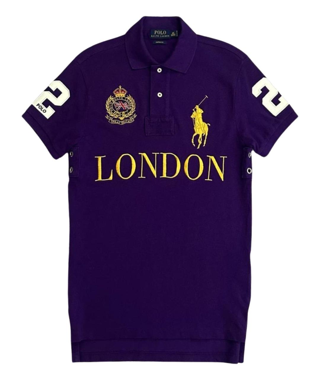 POLO RALPH LAUREN Фиолетовое хлопковое поло с коротким рукавом, фото 1