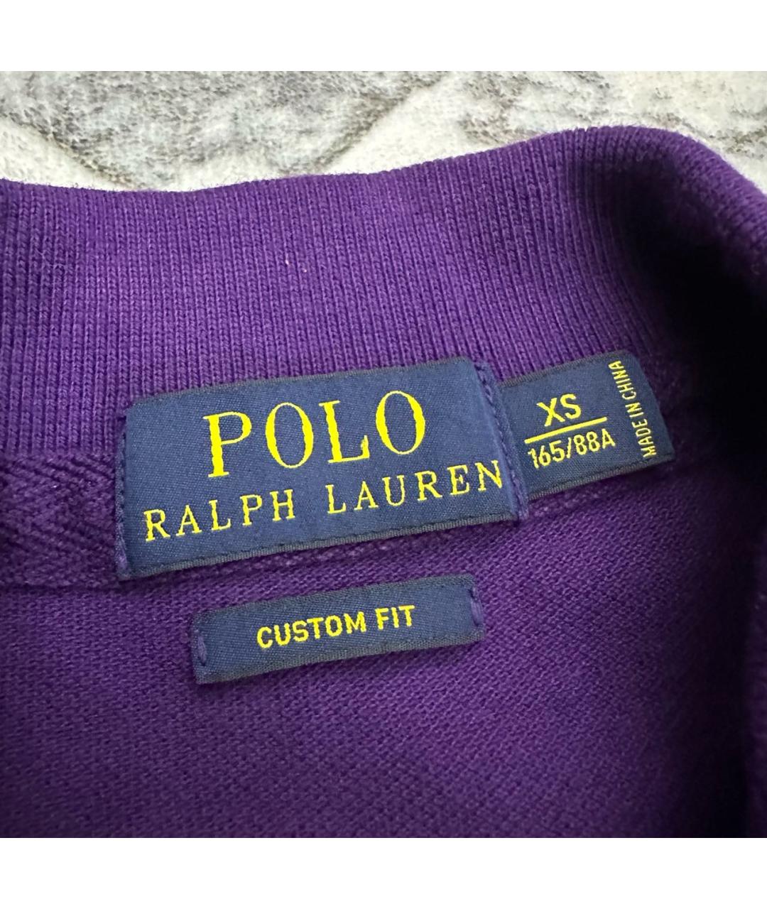 POLO RALPH LAUREN Фиолетовое хлопковое поло с коротким рукавом, фото 5
