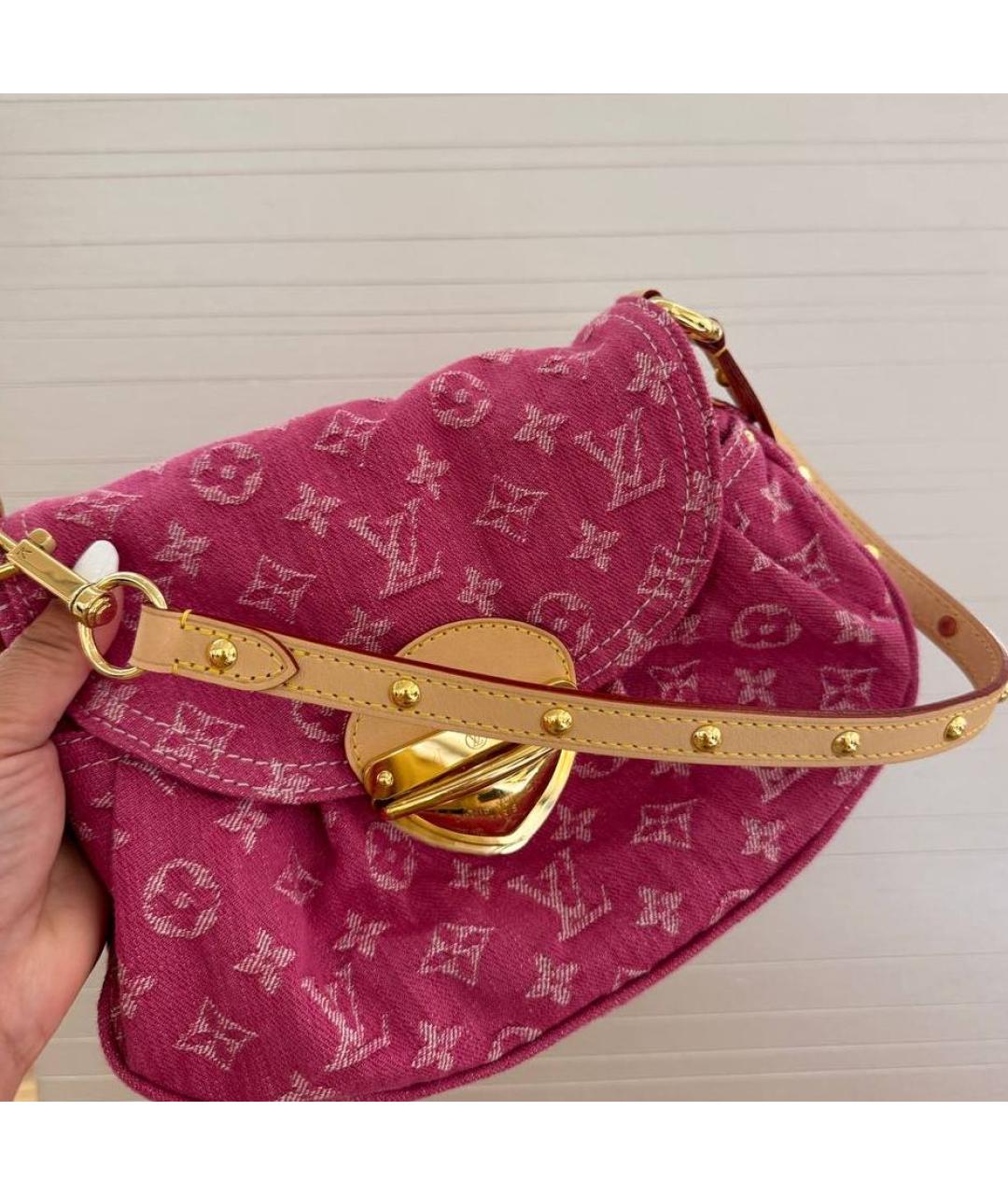 LOUIS VUITTON Розовая деним сумка через плечо, фото 8