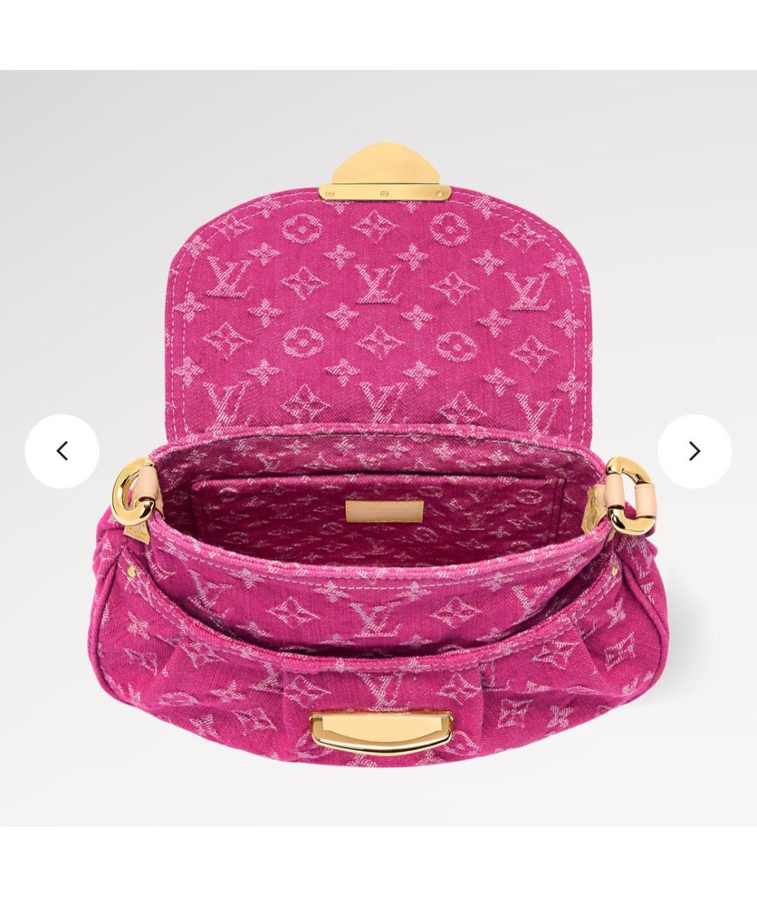 LOUIS VUITTON Розовая деним сумка через плечо, фото 3