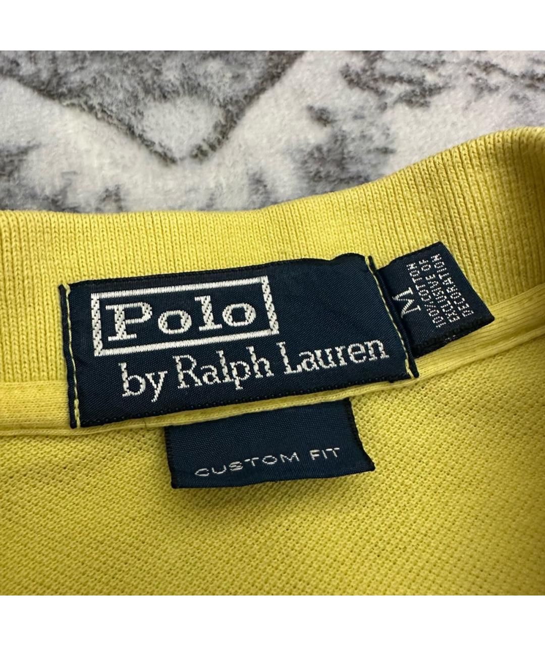 POLO RALPH LAUREN Желтое хлопковое поло с коротким рукавом, фото 4